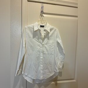 Mela Purdie Women’s White Button Down Shirt Size XXS Stretch Business Casual Top